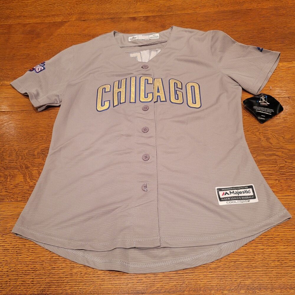 Javier Baez #9 Chicago Cubs 2016 World Series Champions Jersey Women's Small Nwt